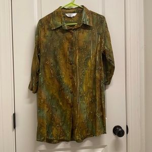 Lotustraders Dragonfly Button-Down Blouse - Medium